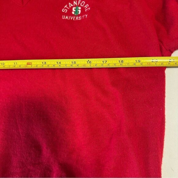 Vintage Collegiate Casuals Stanford University red knit v neck Sweater Sz medium - Picture 5 of 9